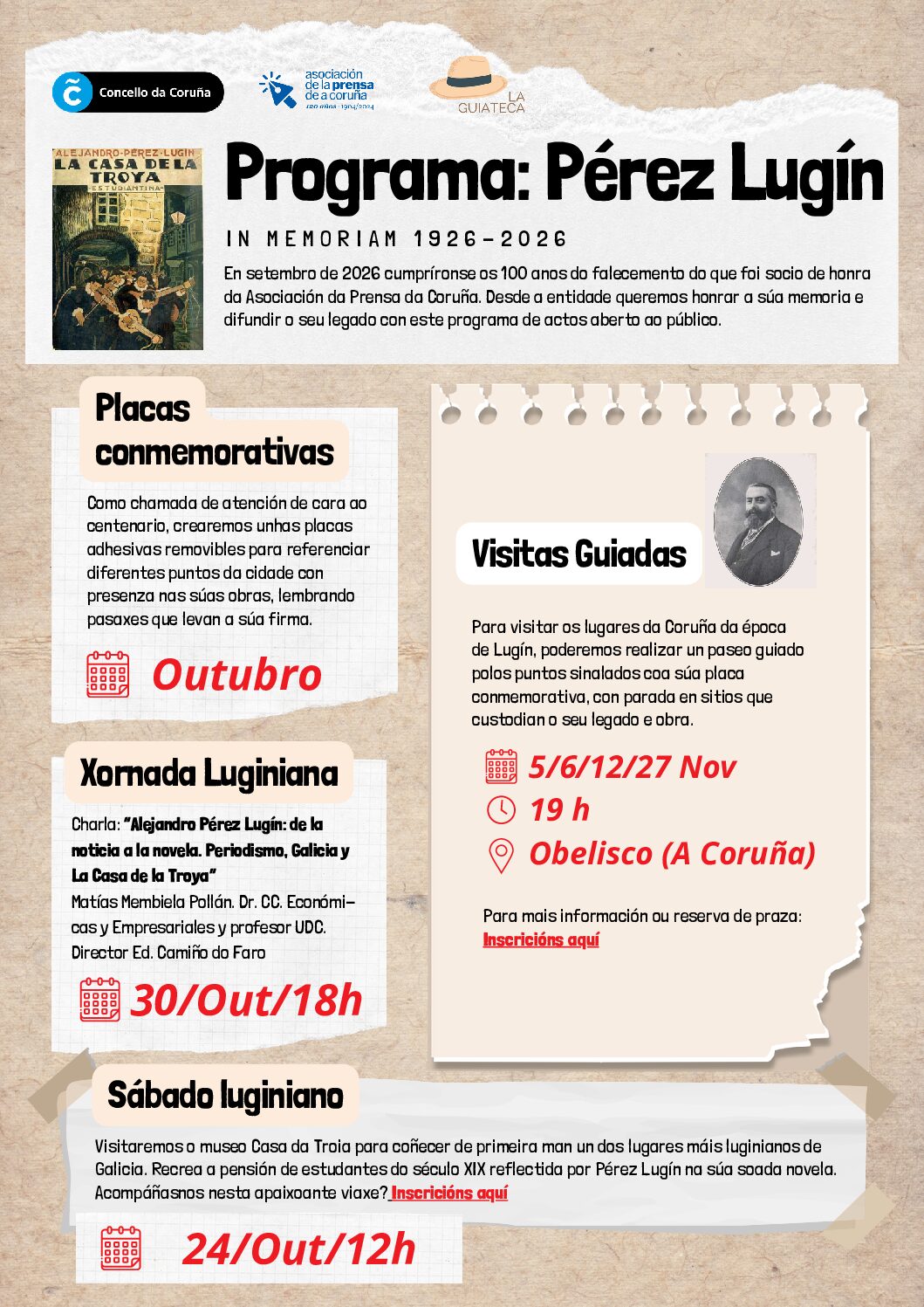 La APC organiza un programa de actividades con motivo del centenario del fallecimiento de Alejandro Pérez Lugín